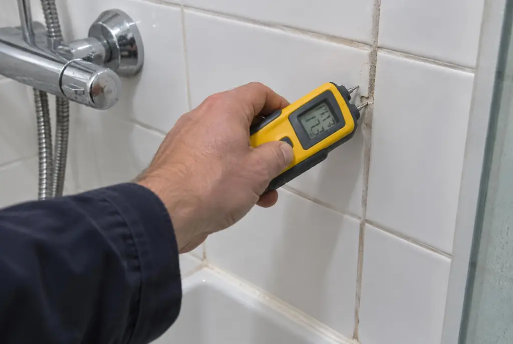 Lekdetectie Moordrecht – vochtmeter op badkamertegels bij de douche